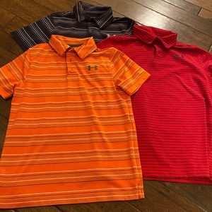 Boys size small Under Armour striped polos